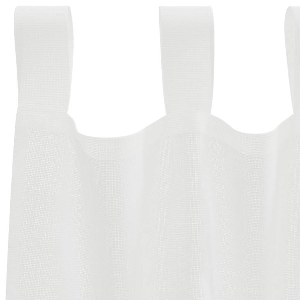 Cortinas de voile com bolsos para varão 2 pcs branco M 5