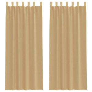 Cortinas de gasa con bolsillos para varillas 2 uds. arena H