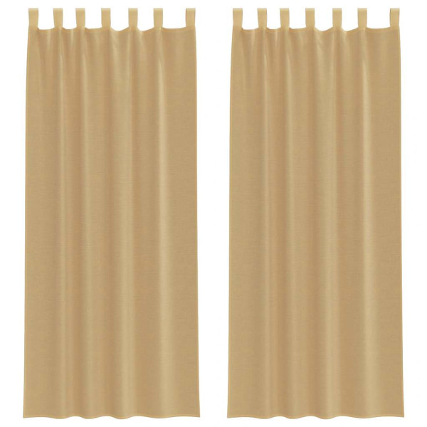 Cortinas de gasa con bolsillos para varillas 2 uds. arena M 2