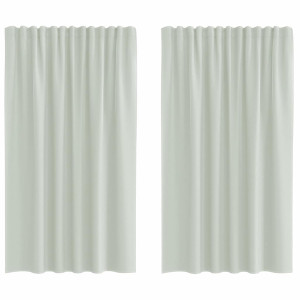 Cortinas de voile com laços 2 pcs cinzento-claro 140x175 cm H