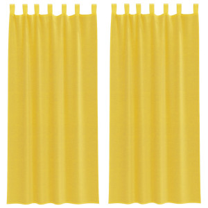 Cortinas de gasa con bolsillos para varillas 2 uds. amarillo H
