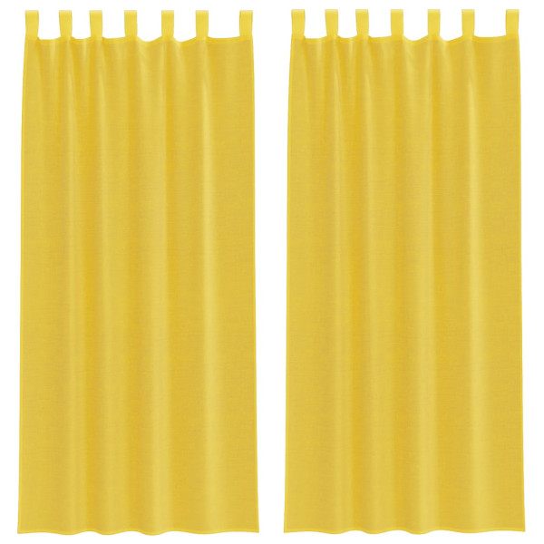 Cortinas de gasa con bolsillos para varillas 2 uds. amarillo M 2