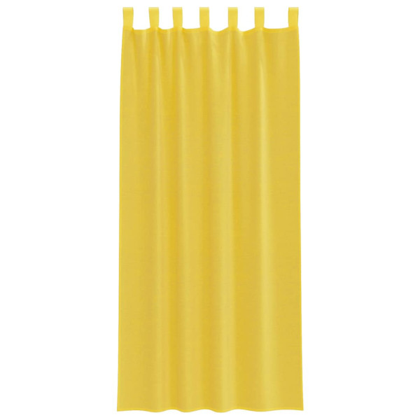 Cortinas de voile com bolsos para varão 2 pcs amarelo M 4