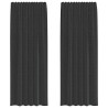 Cortinas de gasa con trabillas 2 uds. negro 2