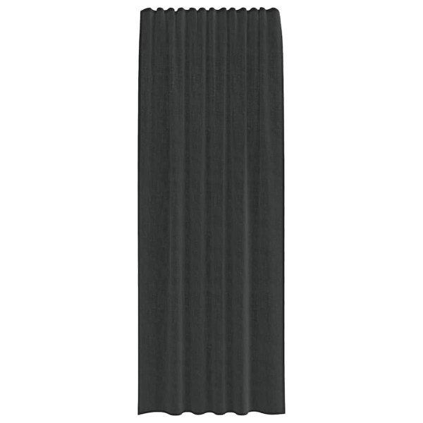 Cortinas de voile com aba 2 pcs preto M 4