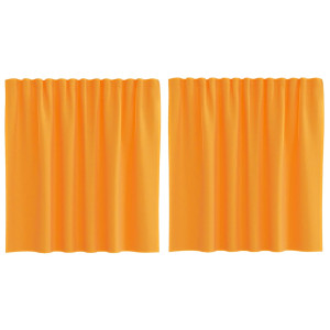 Cortinas de voile com laços 2 pcs laranja 140x140 cm H