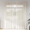 Cortinas de voile com aba 2 pcs creme 1