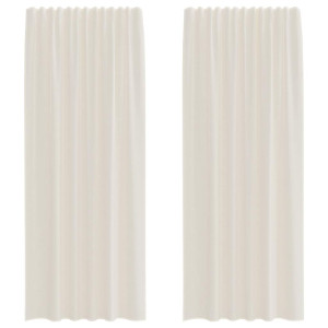 Cortinas de gasa con trabillas 2 uds. crema H