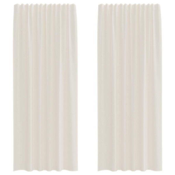Cortinas de gasa con trabillas 2 uds. crema M 2