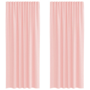 Cortinas de voile com laços 2 pcs rosa 140x225 cm H