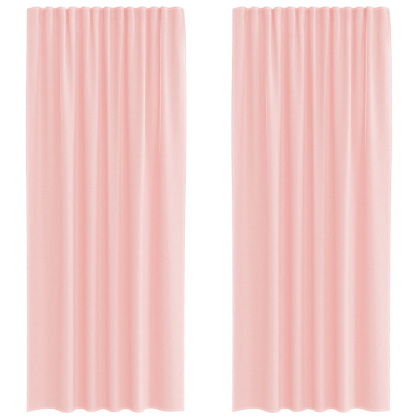 Cortinas de voile com laços 2 pcs rosa 140x225 cm M 2