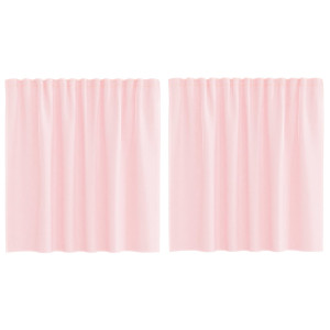 Cortinas de gasa con trabillas 2 uds rosa claro 140x140 cm H