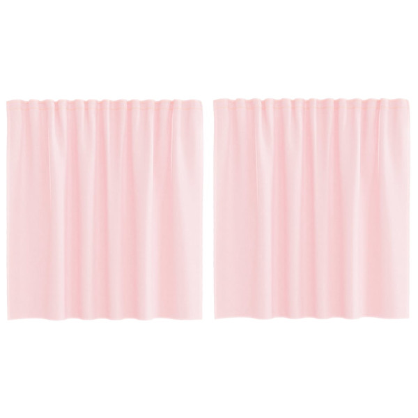 Cortinas de voile com laços 2 pcs rosa-claro 140x140 cm M 2