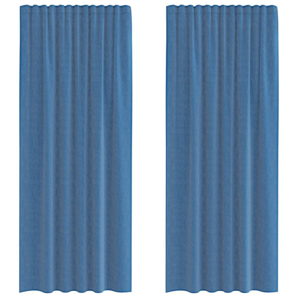 Cortinas de voile com laços 2 pcs azul real 140x245 cm M 2