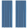 Cortinas de voile com laços 2 pcs azul real 140x245 cm 2