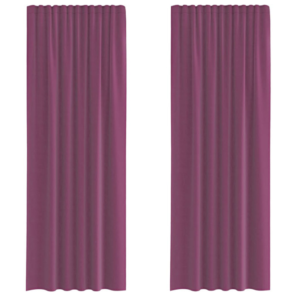 Cortinas de voile com laços 2 pcs roxo 140x260 cm M 2