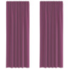 Cortinas de gasa con trabillas 2 uds morado 140x260 cm 2