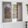 Cortinas de voile com aba 2 pcs castanho 1