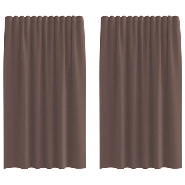 Cortinas de voile com aba 2 pcs castanho M 2