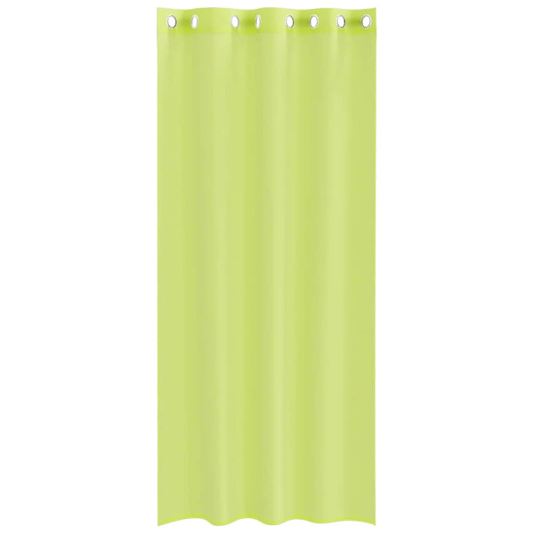 Cortinas de voile com ilhós 2 pcs verde-maçã 140x245 cm M 4
