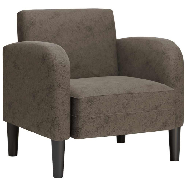 Sillón con reposabrazos gris oscuro 54 cm cuero sintética M 2