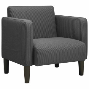 Sillón con reposabrazos gris oscuro 54 cm tejido de pana H
