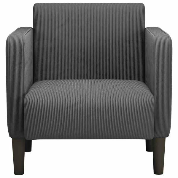 Sillón con reposabrazos gris oscuro 54 cm tejido de pana M 3
