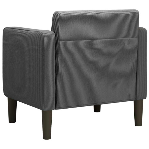 Sillón con reposabrazos gris oscuro 54 cm tejido de pana M 5