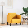 Armchair com braço amarelo claro 54 cm pana tecido 1