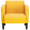 Sillón con reposabrazos amarillo claro 54 cm tejido de pana 3