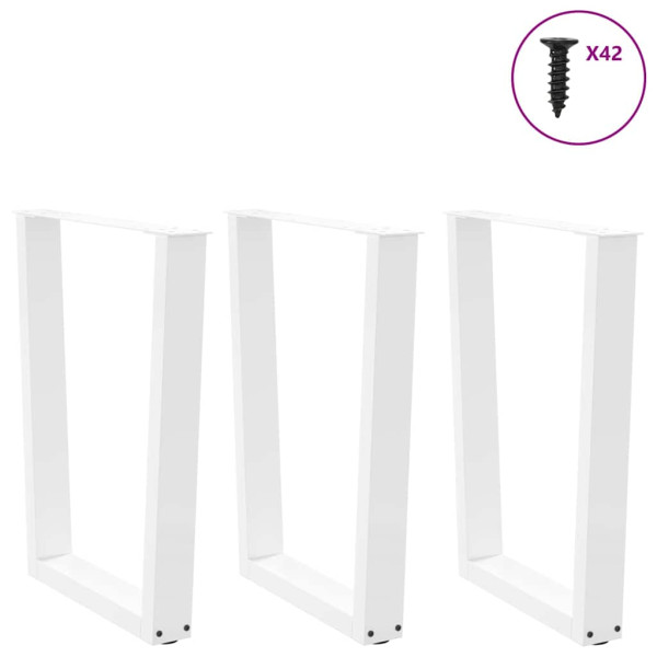 Patas para mesa de comedor forma V 2 uds blanco 70x(72-73.3) cm M 3