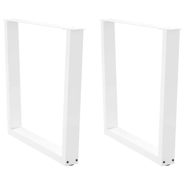 Patas para mesa de comedor en forma de V 2 uds blanco acero D