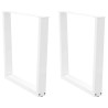 Pernas para mesa de jantar em V. 2 peças. branco. 80x(72-73.3) cm. aço 1