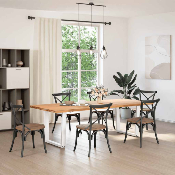 Pernas para mesa de jantar em V. 2 peças. branco. 80x(72-73.3) cm. aço M 2