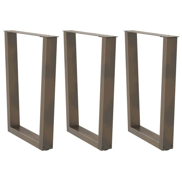 Patas para mesa de comedor en forma de V 3 uds acero natural D
