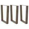 Patas para mesa de comedor en forma de V 3 uds acero natural 1