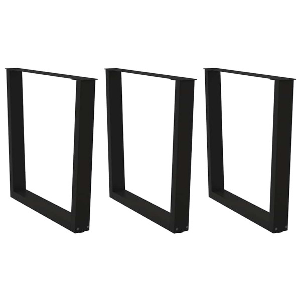 Patas para mesa de comedor en forma de V 3 uds acero negro D