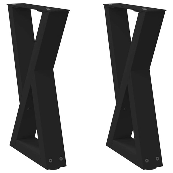 Pés para mesa de centro 2 peças preto 28x(42-43.3) cm aço M 2