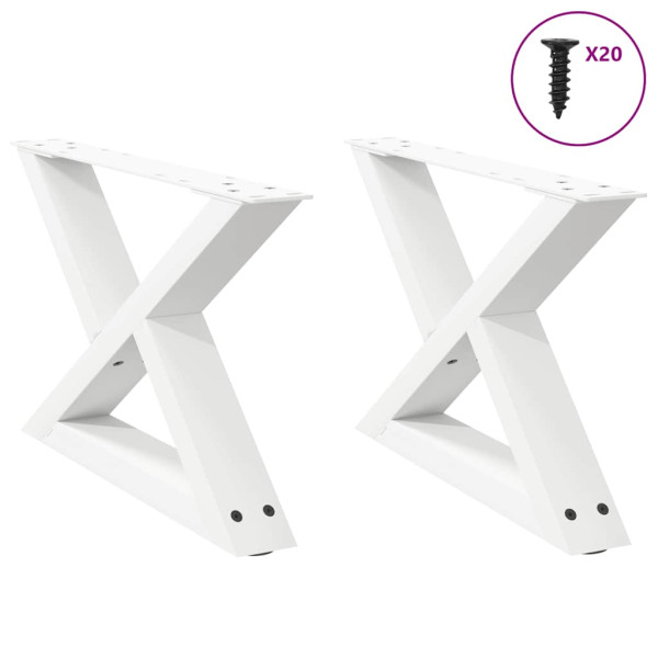 Patas para mesa de centro 2unidades acero blanco 60x(30-31.3)cm D