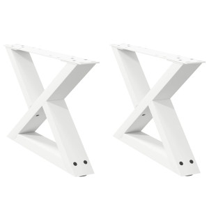 Pés para mesa de centro 2 peças. branco. 60x(30-31.3) cm. aço H