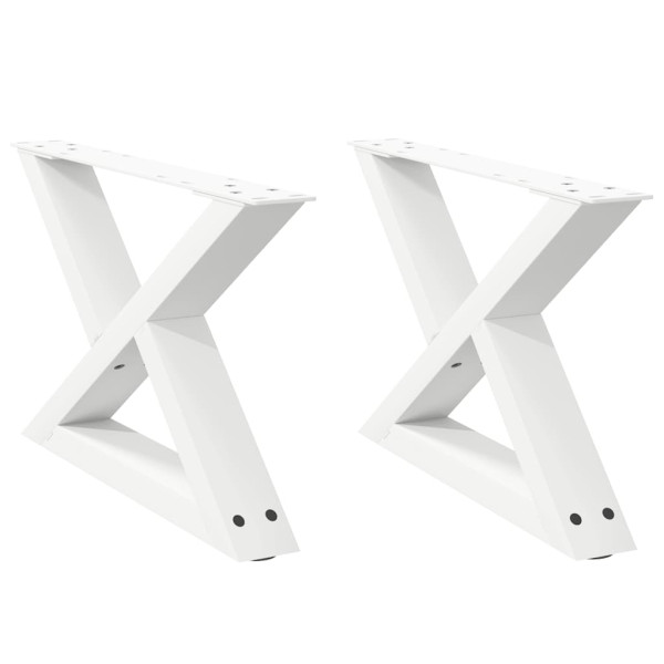 Pés para mesa de centro 2 peças. branco. 60x(30-31.3) cm. aço M 2