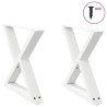 Pés para mesa de centro 2 peças. branco. 50x(42-43.3) cm. aço 1