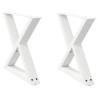 Pés para mesa de centro 2 peças. branco. 50x(42-43.3) cm. aço 2