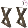 Pés para mesa de centro 2 peças aço natural 50x(42-43.3) cm aço 1