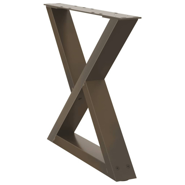 Pés para mesa de centro 2 peças aço natural 50x(42-43.3) cm aço M 4