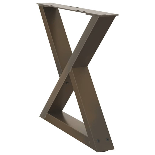 Pés para mesa de centro 2 peças aço natural 60x(42-43.3) cm aço M 4