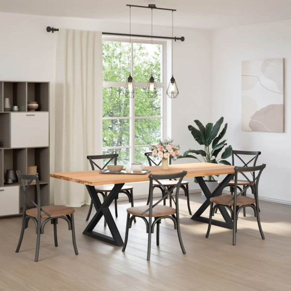 Pés para mesa de jantar 2 peças preto 90x(72-73.3) cm aço M 3