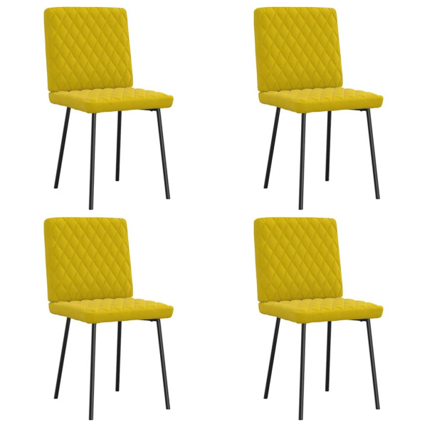 Sillas de comedor 4 unidades terciopelo amarillo D