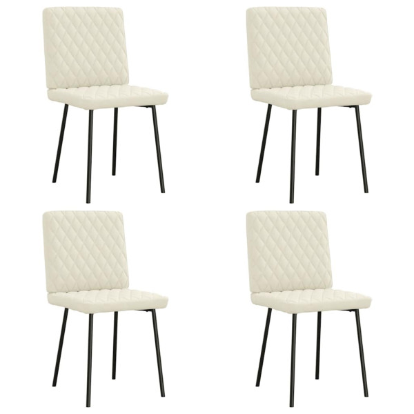 Sillas de comedor 4 unidades terciopelo crema D