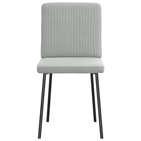 Cadeiras de jantar 4 pcs veludo cinzento-claro M 4